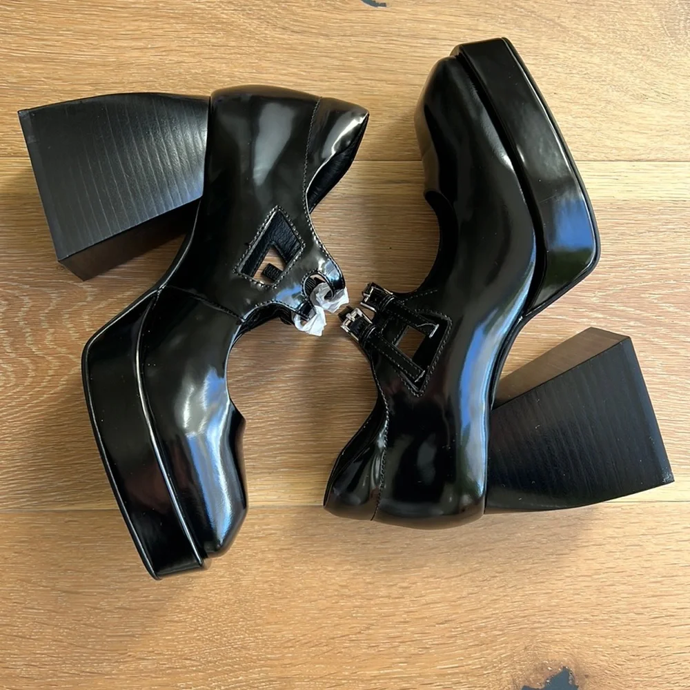 NIB💥 JEFFREY CAMPBELL Double Strap Mary Jane Platform Pump Block Heel- Size 7 - Picture 10 of 16